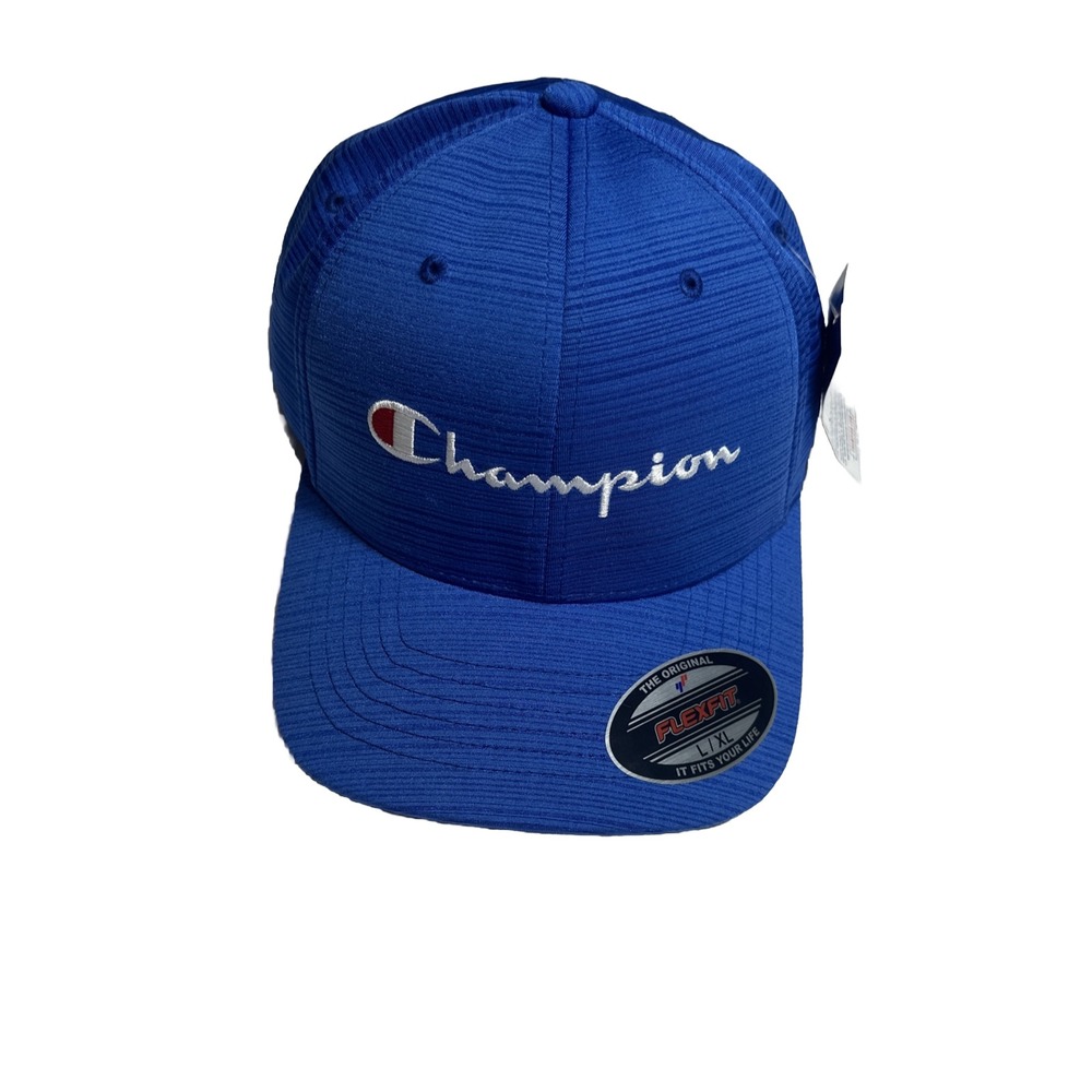 Champion Bankshot Stretch Fit Blue Mesh L/XL Hat Breathable New